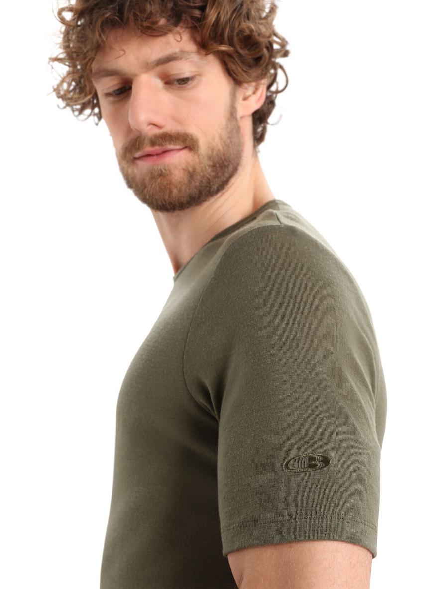 Loden Icebreaker Merino 175 Everyday Short Sleeve Crewe Thermal Top Men's Base Layers | AU 1377JPQJ